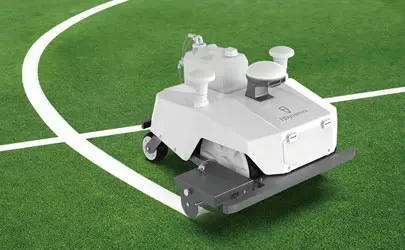 Autonomous line marking robot FJD PaintMaster Pro by USSC for sports field marking