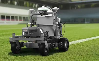 Autonomous line marking robot FJD PaintMaster RM21 Combo Unit by USSC for sports field marking