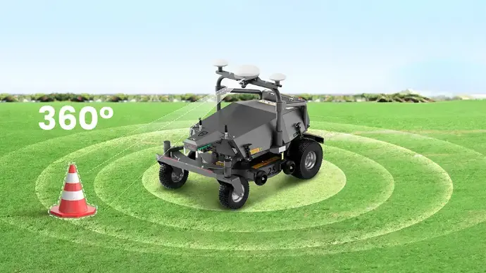 turf line marking automation robot the FJD PaintMaster RM21 Combo has real-time object detection