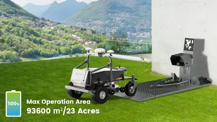 autonomous line marking robot FJD PaintMaster RM21 Combo has recharging base