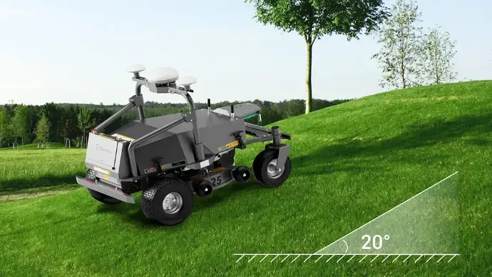autonomous line marking robot FJD PaintMaster RM21 Combo can handle slopes up to 20 degrees